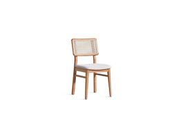 Hanah Home Silla Lotus Natural Tela Teddy Madera Haya 100% Diseño Elegante y Acogedor Dimensiones 45x85x48 cm